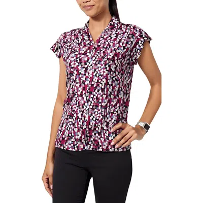 Kasper Womens Printed Polyester Blouse In Multi
