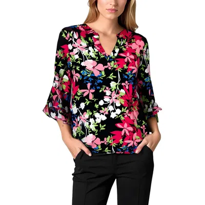 Kasper Womens Printed Polyester Blouse In Multi