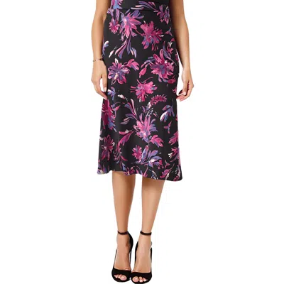 Kasper Womens Printed Polyester Midi Skirt In Multi