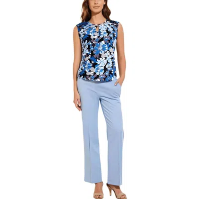 Kasper Womens Printed Polyester Pullover Top In Multi
