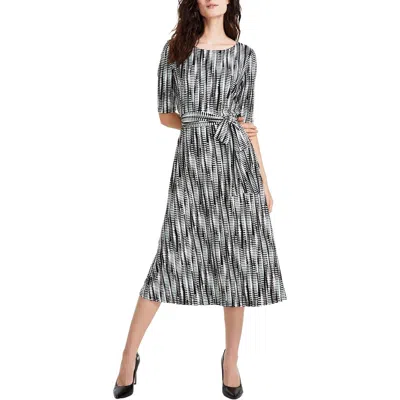 Kasper Womens Printed Polyester Sheath Dress In Black,sea Glass