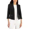 Kasper Womens Shawl Collar Business Open-front Blazer In Black