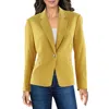 Kasper Womens Shoulder Pads Long Sleeve One-button Blazer