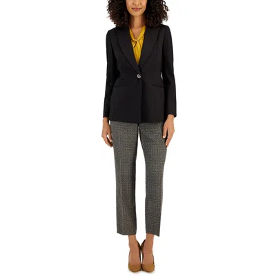 Kasper Womens Shoulder Pads Long Sleeve One-button Blazer