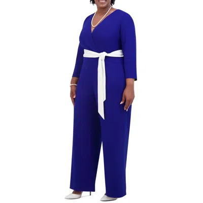 Kasper Womens Solid Polyester Jumpsuit In Multi