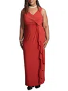 Kasper Womens Solid Polyester Maxi Dress In Pink