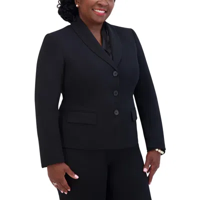 Kasper Womens Solid Polyester Suit Jacket In Black