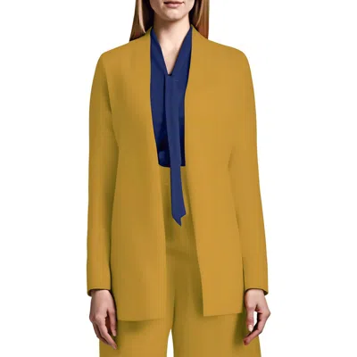 Kasper Womens Solid Viscose Pullover Top In Yellow