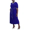 Kasper Women's Tie-waist Short-sleeve Fit & Flare Dress In Multi