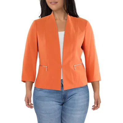 Kasper Womens Zipper Polyester Open-front Blazer
