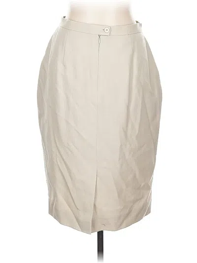 Pre-owned Kasper Wool Skirt In Ivory