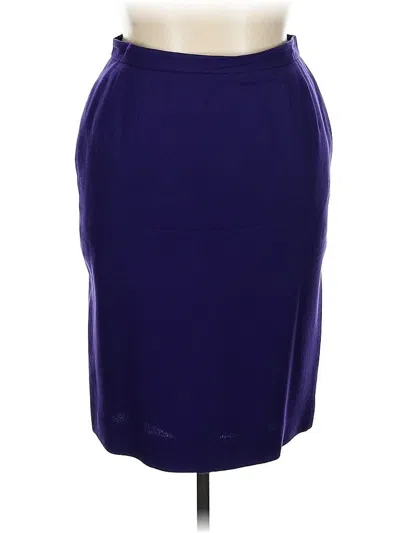 Pre-owned Kasper Wool Skirt In Purple