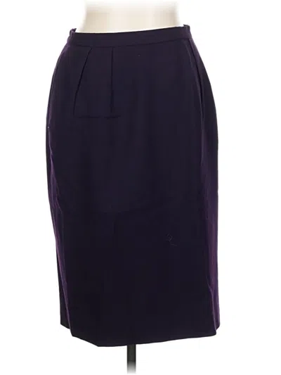 Pre-owned Kasper Wool Skirt In Purple