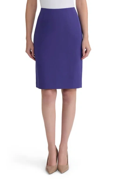 Kasper Zip Back Slim Skirt In Blue