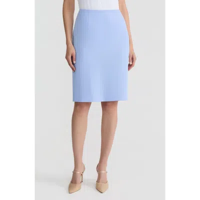 Kasper Zip Pencil Skirt In Blue