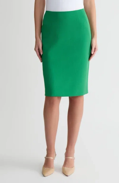 Kasper Zip Pencil Skirt In Green