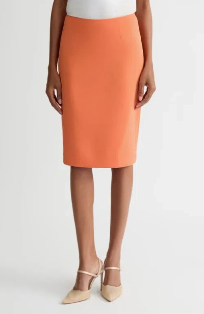 Kasper Zip Pencil Skirt In Orange