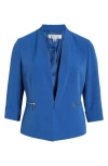 Kasper Plus Size Cuffed Kiss-front Blazer In Blue