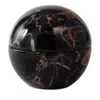 Kassatex Athenas Marble Lidded Jar In Black/gold