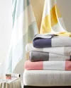 Kassatex Block Stripe Beach Towel In Linen/white