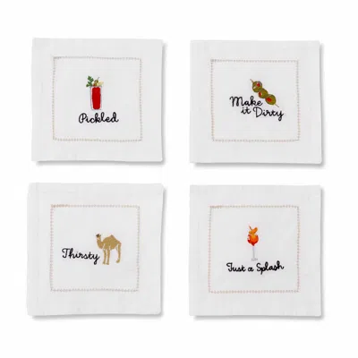 Kassatex Cheeky Cocktail Napkin Set Of 4