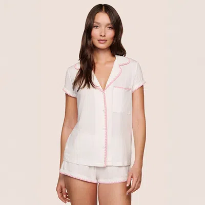 Kassatex Eberjey Frida Shortie Short Pj Set In White