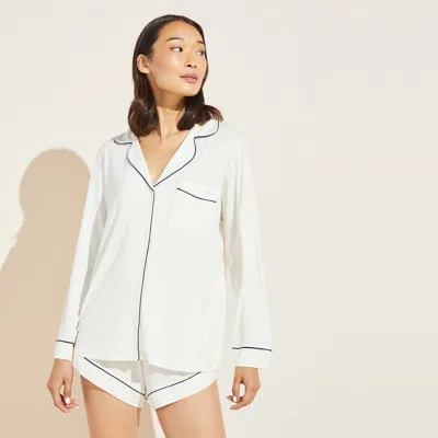 Kassatex Eberjey Gisele Long Sleeve And Short Pj Set In White