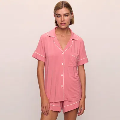 Kassatex Eberjey Gisele Relaxed Short Pj Set In Pink