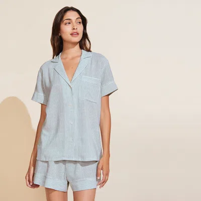 Kassatex Eberjey Nautico Shortie Short Pj Set In Blue