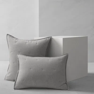 Kassatex Flannel Bamboo Tufted Shams In Gray