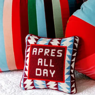 Kassatex Furbish Studio Apres Ski Needlepoint Pillow In Multi