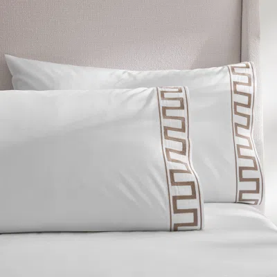 Kassatex Greek Key Pillowcase Set Of 2 In White