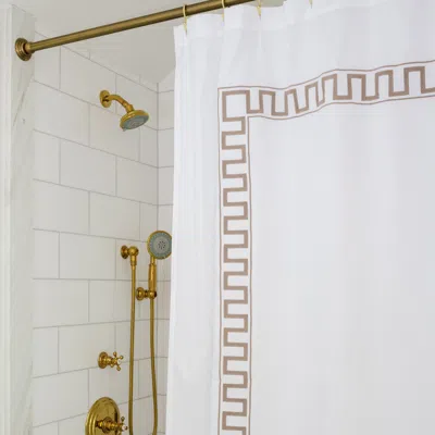 Kassatex Greek Key Shower Curtain In White