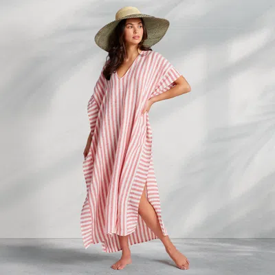Kassatex Holbox Linen Caftan In Pink