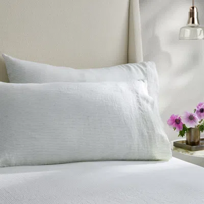 Kassatex Laguna Stripe Linen Pillowcase Set Of 2 In White