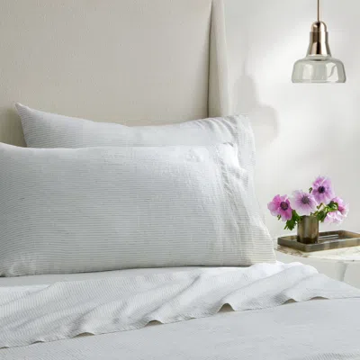 Kassatex Laguna Stripe Linen Sheet Set In White