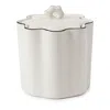 Kassatex Le Marais Porcelain Cotton Ball Jar In White/black