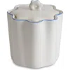 Kassatex Le Marais Porcelain Cotton Ball Jar In White/cornflower Blue