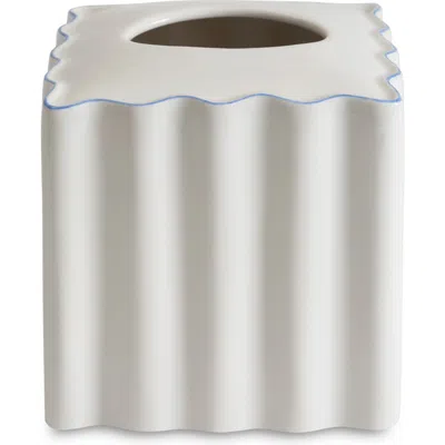 Kassatex Le Marais Porcelain Tissue Box Holder In White/cornflower Blue