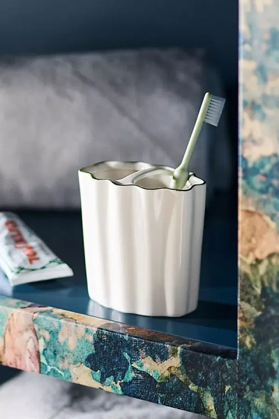Kassatex Le Marais Toothbrush Holder In White