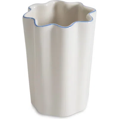 Kassatex Le Marais Tumbler In White/ Cornflower Blue