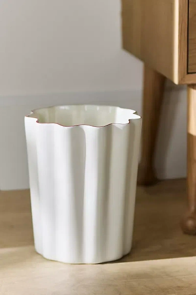Kassatex Le Marais Waste Basket In White