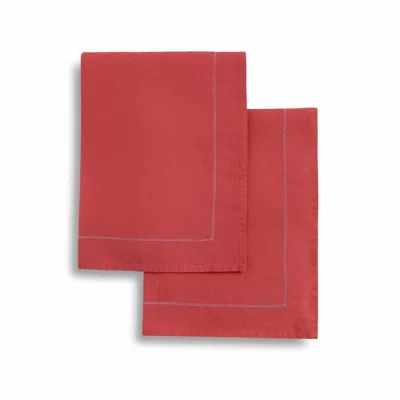 Kassatex Linen Napkins In Red