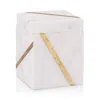 Kassatex Marble Brass Cotton Jar In White/gold