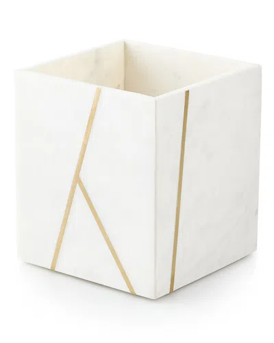Kassatex Marble Brass Wastebasket