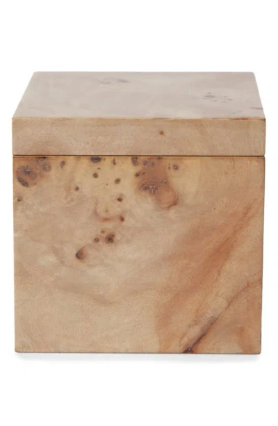 Kassatex Mesa Burl Wood Cotton Ball Jar In Neutral