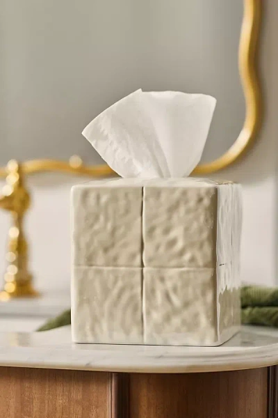 Kassatex Perla Pearl Tissue Holder In White