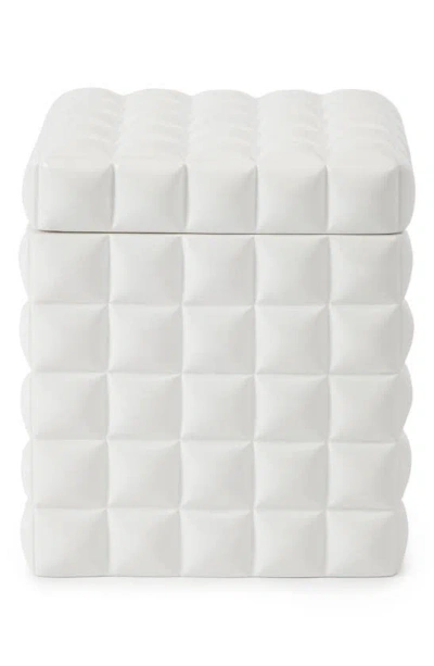 Kassatex Piazza Cotton Ball Jar In White