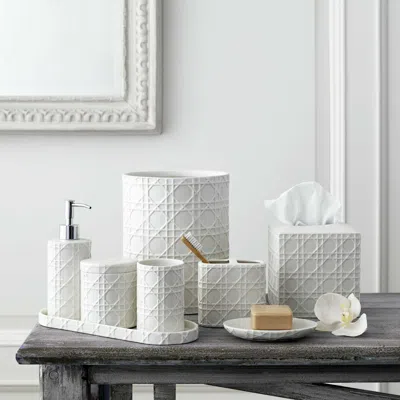 Kassatex Rattan Bath Accessories In White