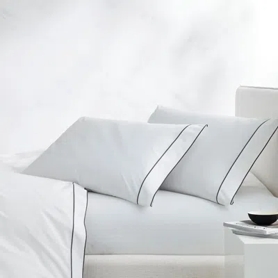 Kassatex Salerno Embroidered Percale Pillowcase Set Of 2 In White